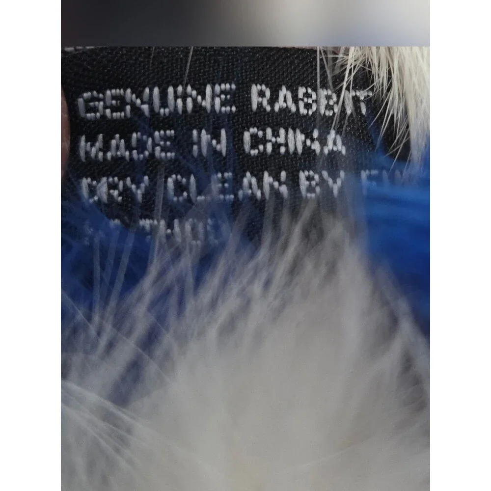 Cejon Rabbit Fur Pom Pom Infinity Scarf - Picture 6 of 7